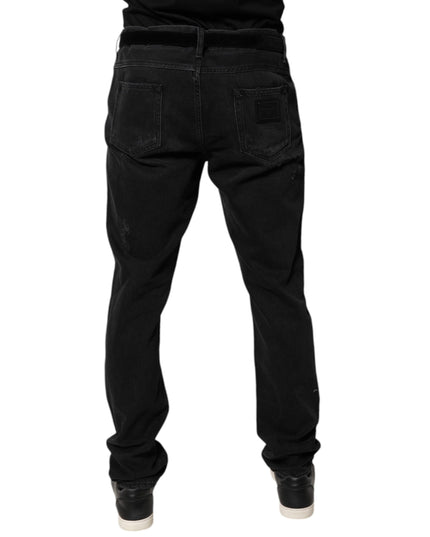 Dolce & Gabbana Black Cotton Skinny Men Denim Jeans