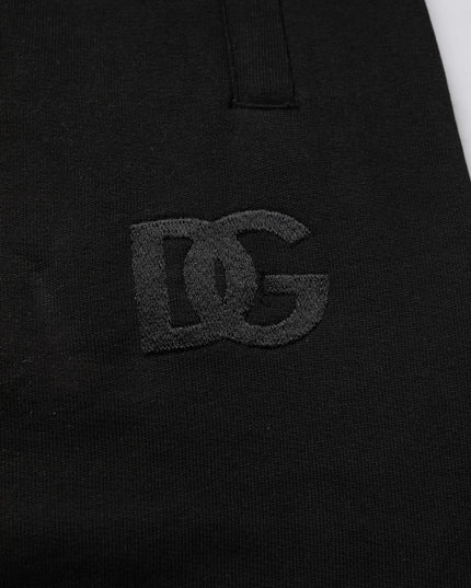 Dolce & Gabbana Black Cotton Mid Waist Jogger Sweatpants Pants
