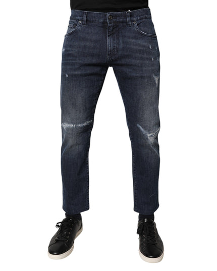 Dolce & Gabbana Blue Cotton Stretch Skinny Men Denim Jeans