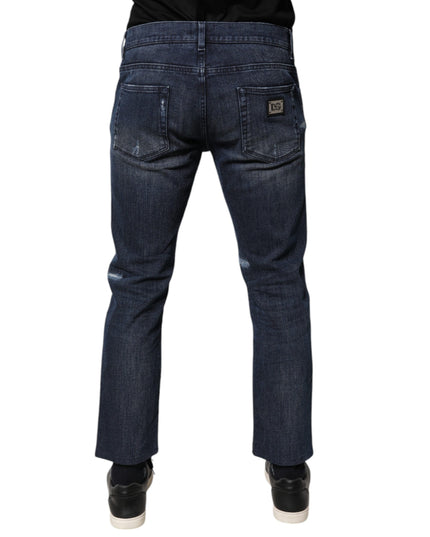 Dolce & Gabbana Blue Cotton Stretch Skinny Men Denim Jeans