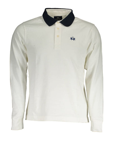 La Martina White Cotton Men Polo Shirt