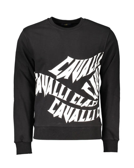 Cavalli Class Black Cotton Men Sweater
