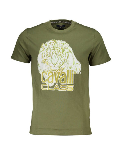 Cavalli Class Green Cotton T-Shirt