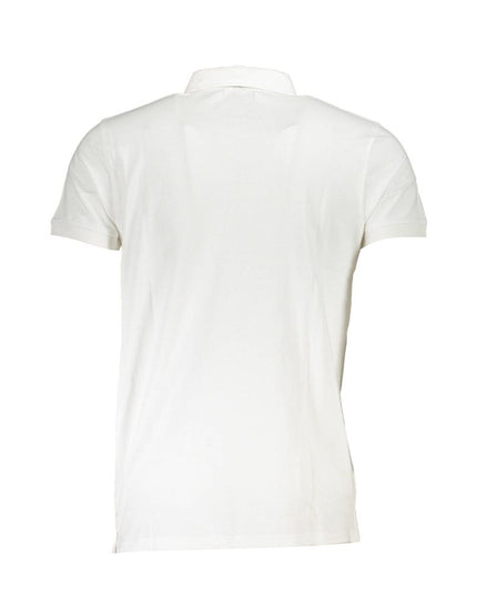 Cavalli Class White Cotton Polo Shirt