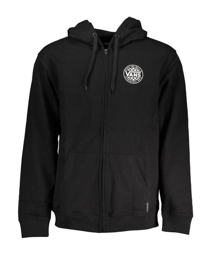 Vans Black Cotton Men Sweater with Hood and Zip Pockets