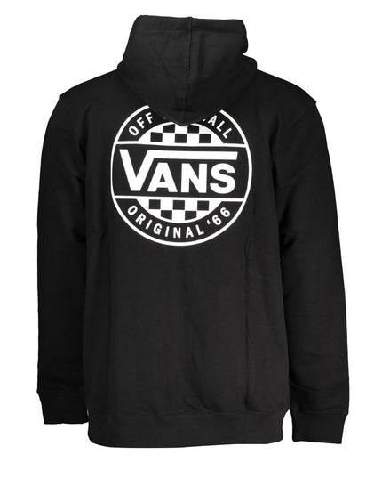 Vans Black Cotton Men Sweater with Hood and Zip Pockets