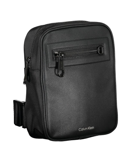 Calvin Klein Sleek Black Shoulder Bag with Contrasting Details