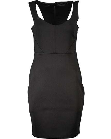 Guess Jeans Chic Black Contrast Detail Dress with Wide Neckline