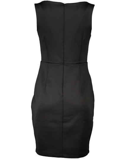 Guess Jeans Chic Black Contrast Detail Dress with Wide Neckline