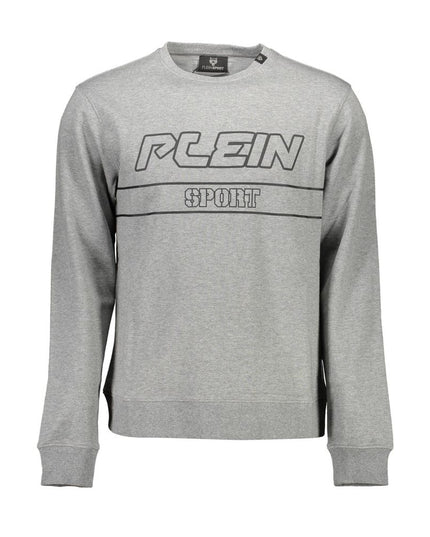 Plein Sport Gray Cotton Men Sweater