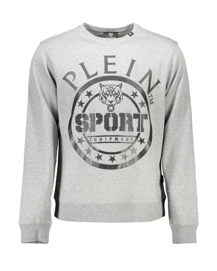 Plein Sport Gray Cotton Mens Sweater