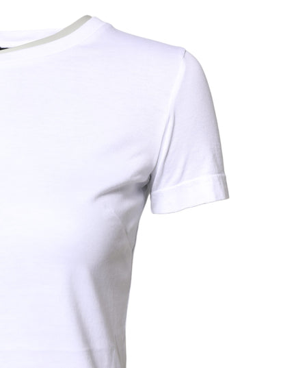 Dolce & Gabbana White Cotton Crew Neck Short Sleeves T-shirt