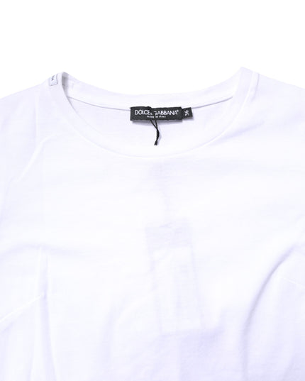 Dolce & Gabbana White Cotton Crew Neck Short Sleeves T-shirt