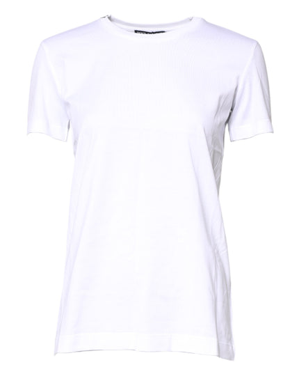 Dolce & Gabbana White Cotton Crew Neck Short Sleeves T-shirt