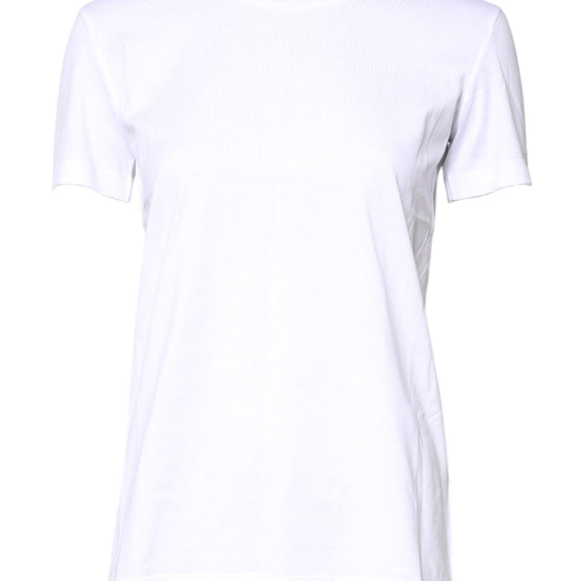 Dolce & Gabbana White Cotton Crew Neck Short Sleeves T-shirt