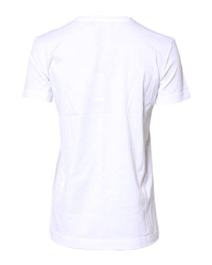 Dolce & Gabbana White Cotton Crew Neck Short Sleeves T-shirt