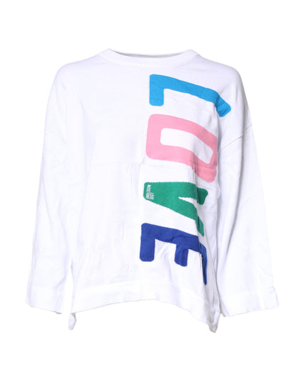 Love Moschino White Graphic Print Cotton Long Sleeves T-shirt