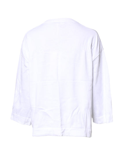 Love Moschino White Graphic Print Cotton Long Sleeves T-shirt