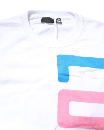 Love Moschino White Graphic Print Cotton Long Sleeves T-shirt