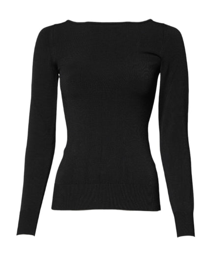 Dolce & Gabbana Black Viscose Long Sleeves Pullover Top