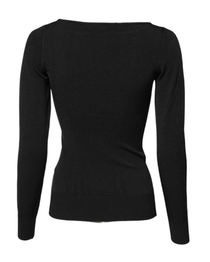 Dolce & Gabbana Black Viscose Long Sleeves Pullover Top