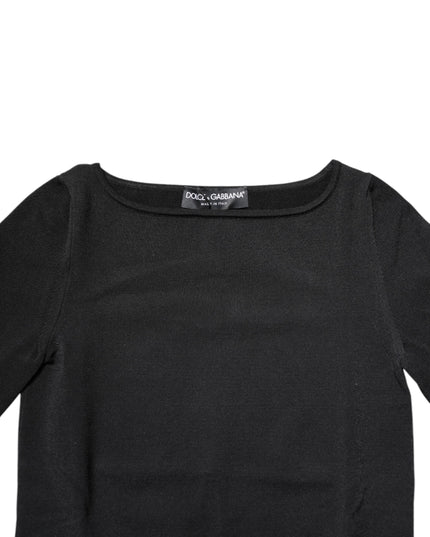 Dolce & Gabbana Black Viscose Long Sleeves Pullover Top