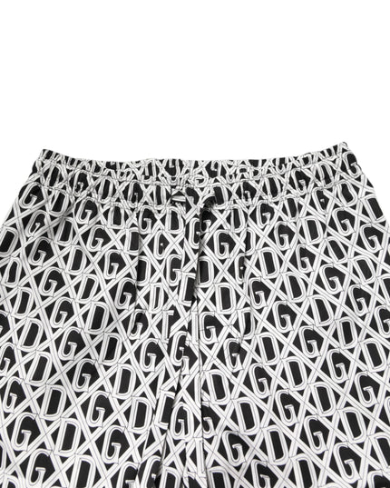Dolce & Gabbana Black White DG Print Cotton Pajama Set Sleepwear