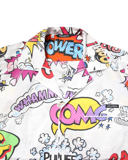 Dolce & Gabbana White Cartoon Print Cotton Men Pajama Set Sleepwear