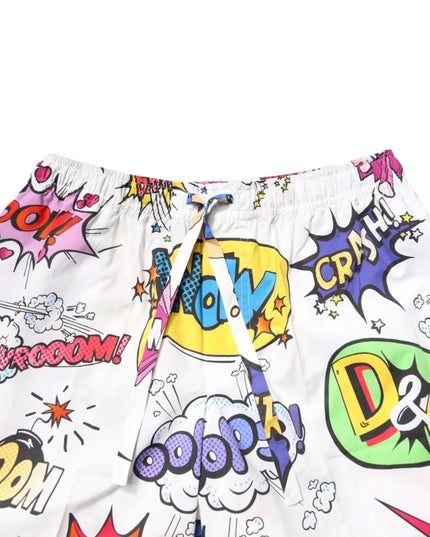 Dolce & Gabbana White Cartoon Print Cotton Men Pajama Set Sleepwear