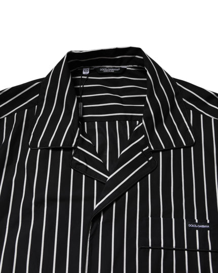 Dolce & Gabbana Black White Stripes Cotton Men Pajama Set Sleepwear