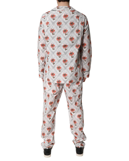 Dolce & Gabbana Multicolor Floral Print Cotton Pajama Set Sleepwear