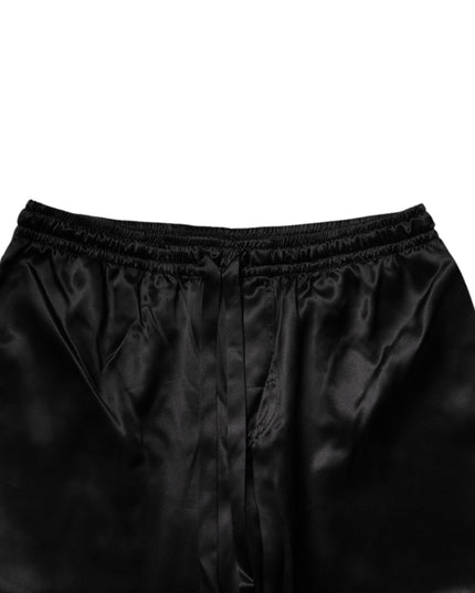 Dolce & Gabbana Black Silk Shirt Pants Pajama Set Sleepwear