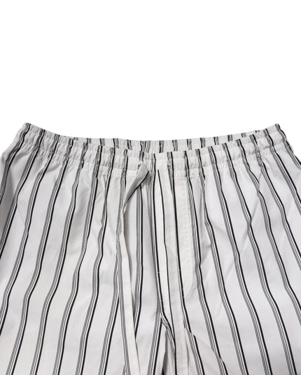 Dolce & Gabbana White Black Stripes Cotton Men Pajama Set Sleepwear