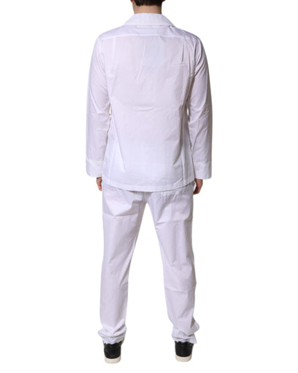 Dolce & Gabbana White Cotton Shirt Pants Pajama Set Sleepwear