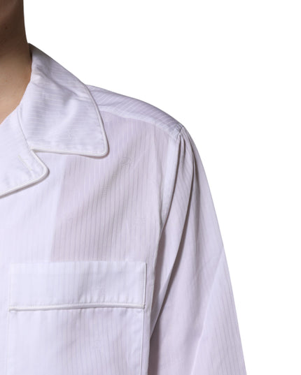 Dolce & Gabbana White Cotton Shirt Pants Pajama Set Sleepwear