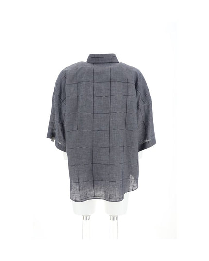 Brunello Cucinelli Gray Linen Shortsleeve Shirt