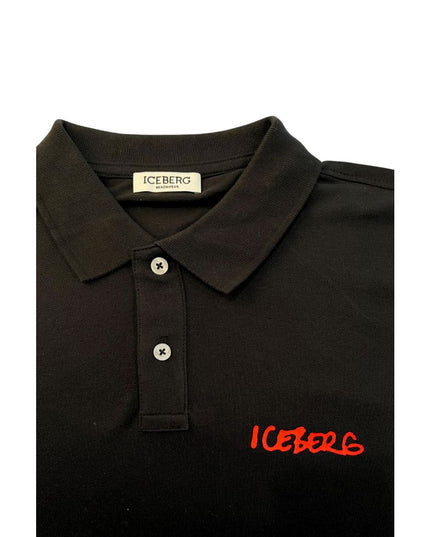 Iceberg Black Cotton Men Polo Shirt