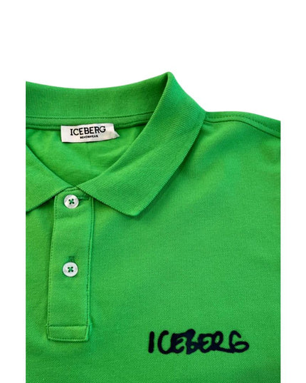 Iceberg Green Cotton Men Polo Shirt