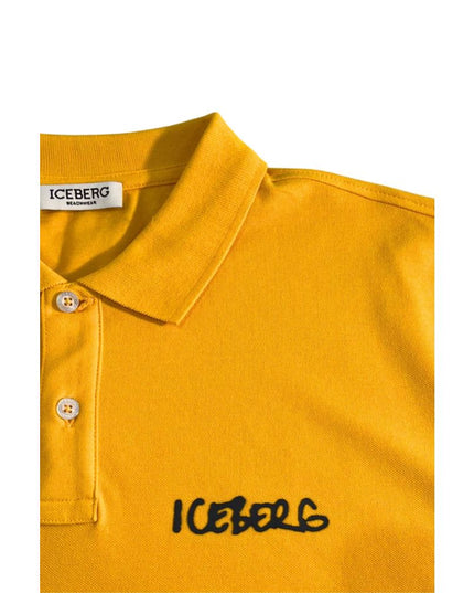 Iceberg Yellow Cotton Men Polo Shirt