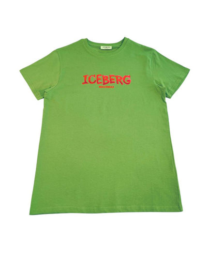 Iceberg Green Cotton Men T-Shirt