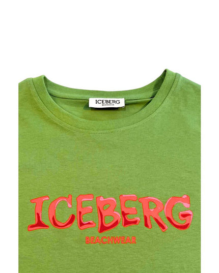 Iceberg Green Cotton Men T-Shirt