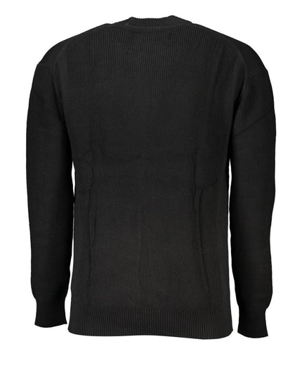 Calvin Klein Sleek Cotton Crew Neck Sweater with Contrast Details