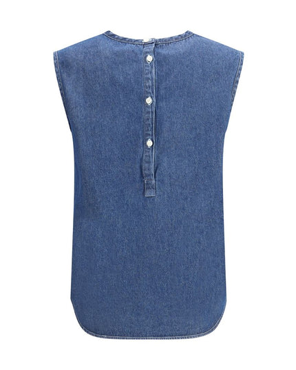 Deperlu Blue Cotton Top