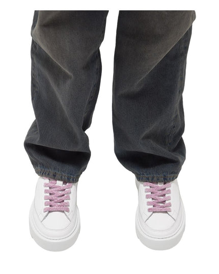 D.A.T.E Beige Leather Sneaker