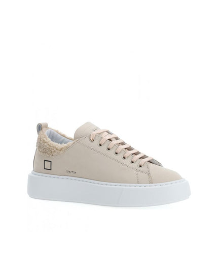 D.A.T.E Beige Leather Sneaker