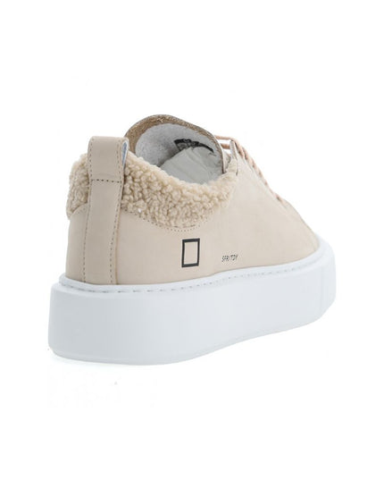 D.A.T.E Beige Leather Sneaker