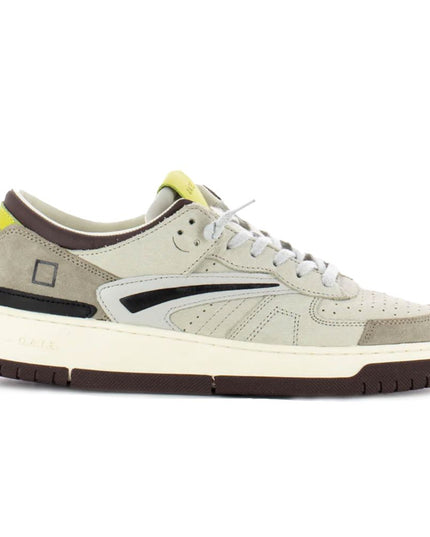 D.A.T.E Beige Leather Sneaker