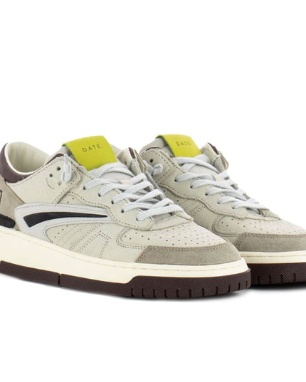 D.A.T.E Beige Leather Sneaker