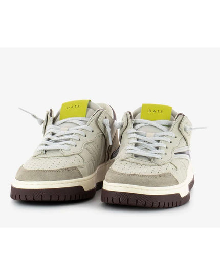 D.A.T.E Beige Leather Sneaker