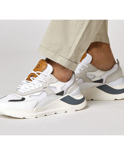 D.A.T.E White Leather Sneaker